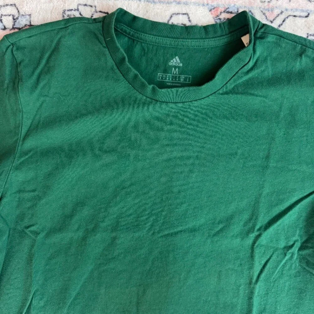 Adidas Green Blank Crewneck T-Shirt - size Medium